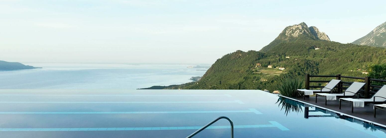 infinity pool with a view at Lefay Resort and Spa Italy
