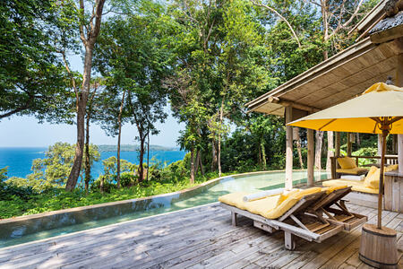 2 Bedroom Sunset Ocean View Pool Retreat Deck at soneva kiri resort thailand