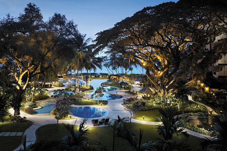night pools at shangri la rasa sayang resort and spa malaysia