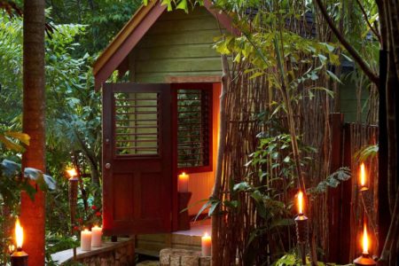 forest hut at goldeneye hotel jamaica caribbean
