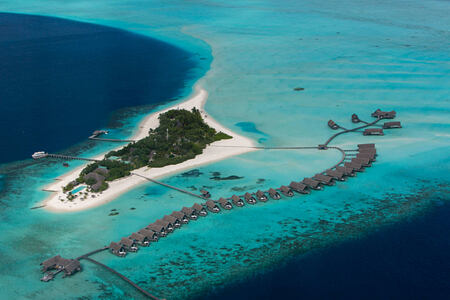 areial view at Cocoa Island by COMO Resort Maldives