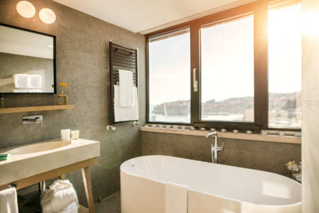 deluxe suite tower bathroom at hotel excelsior dubrovnik croatia