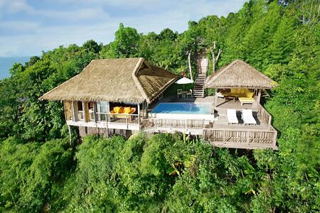 aerial view of one bedroom pool villa at six senses yao noi resort phuket thailand
