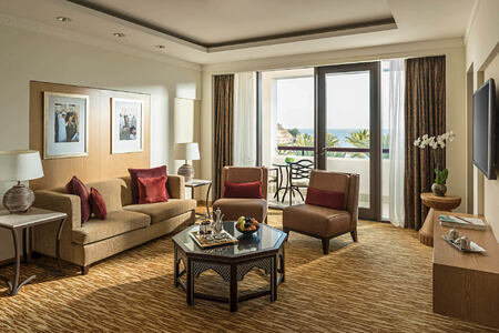 Al Bandar one bedroom suite living area at shangri la barr al jissah resort oman