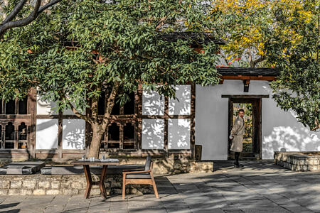 courtyard at Amankora Punakha hotel bhutan