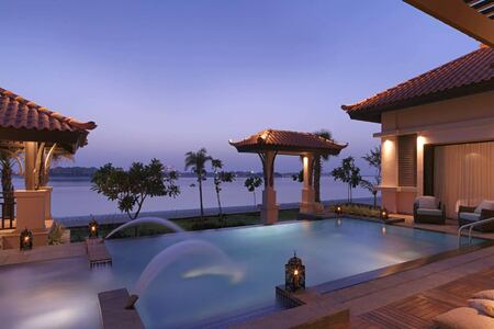 Anantara The Palm Dubai Resort - Two Bed Beach Villa Pool by Night