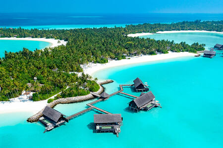 water villas with pool aerial at reethi rah resort maldives