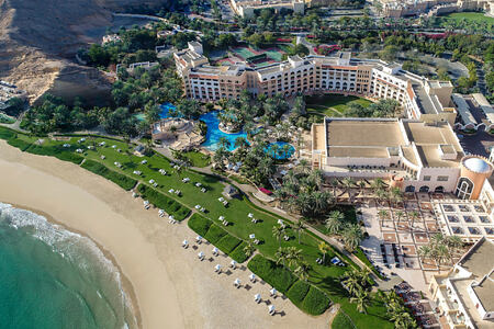 aerial view of shangri la barr al jissah resort oman