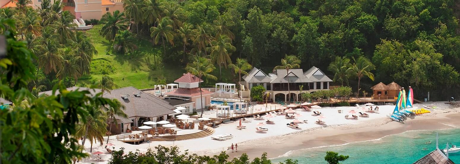 aerial view of the body holiday resort st lucia