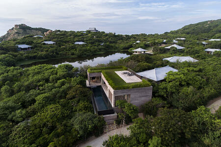 Banya Spa House aerial view at amanoi luxury resort vietnam
