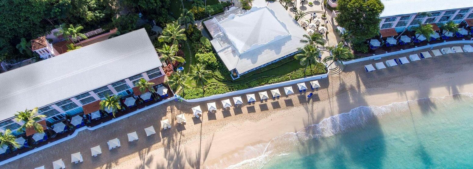 aerial beach view at fairmont royal pavilion hotel barbados