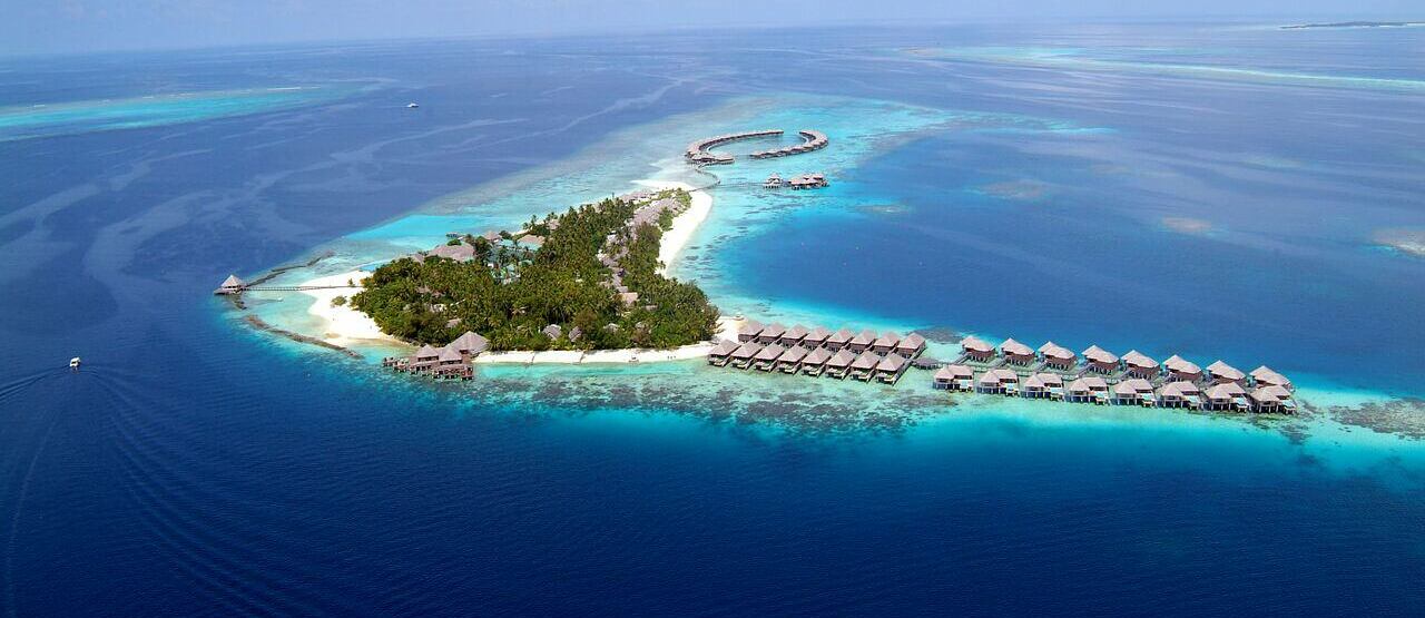 aerial view of coco palm bodu hithi resort maldives