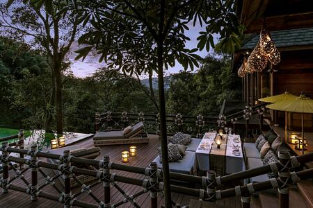 evening dining at four seasons tented camp resort chiang rai