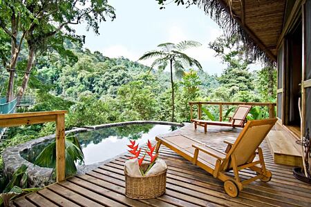 Canopy accommodation outdoor pool Pacuare lodge Costa Rica