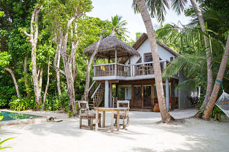 Crusoe Villa with Pool Exterior at Soneva Fushi Beach Resort Maldives