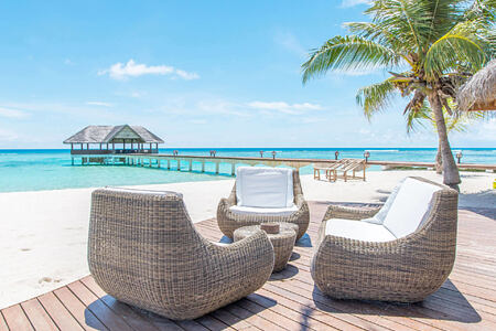 beach chairs at palm beach resort and spa maldives