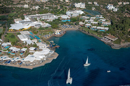 aerial view of elounda bay palace hotel greece