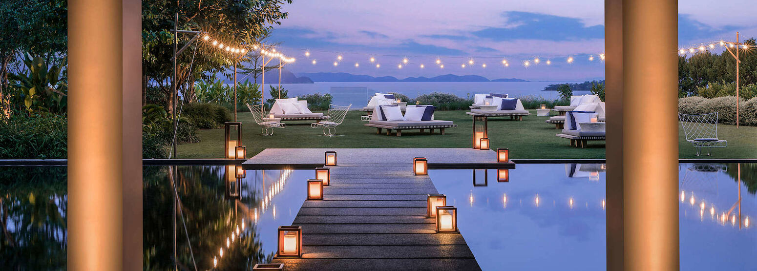 sunset lawn reception at point yamu by como hotel thailand