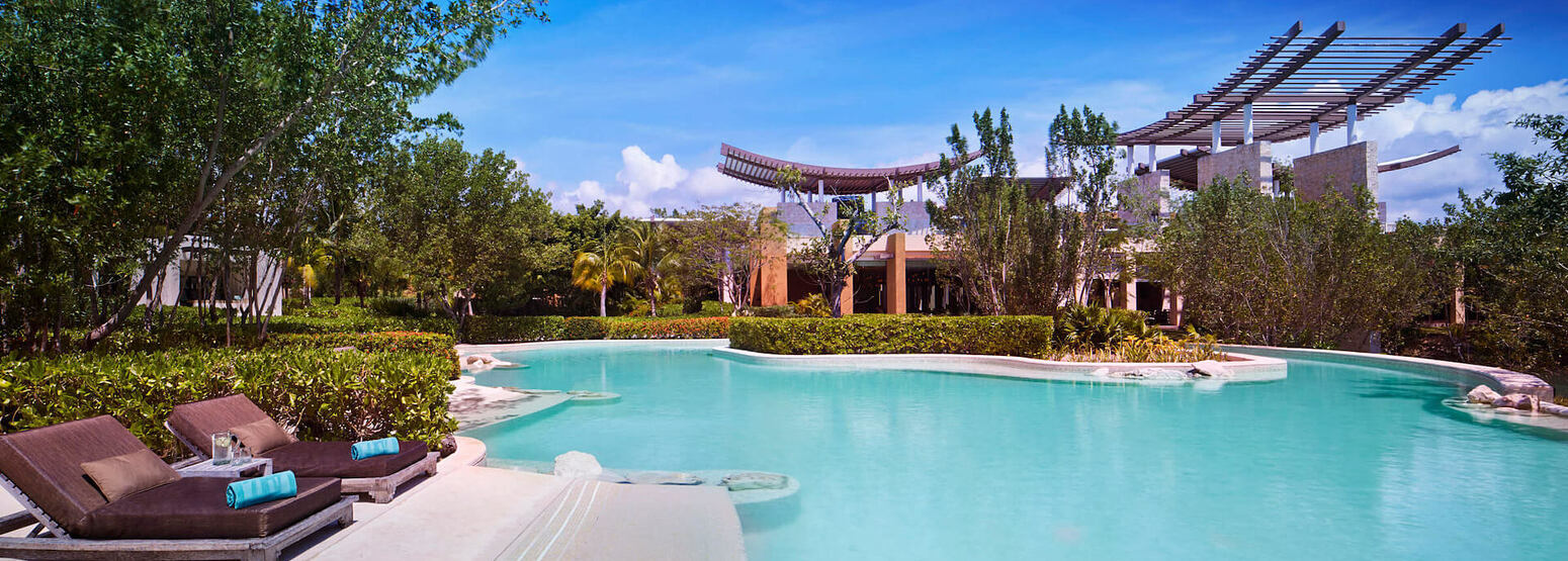 pool at banyan tree mayakoba resort mexico