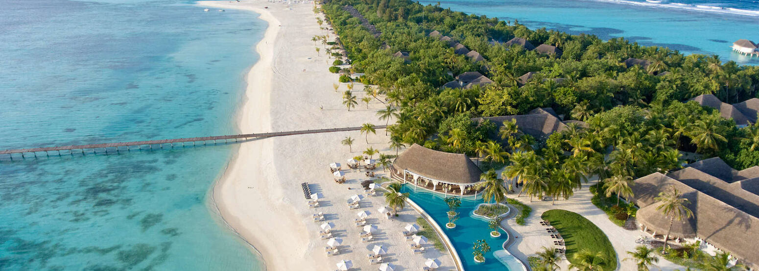 aerial view at Kanuhura hotel Maldives
