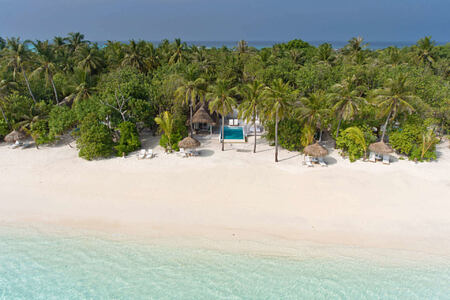 aerial view at Kanuhura hotel Maldives