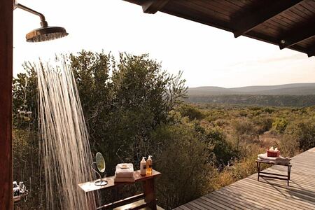 Kwandwe Ecca Lodge outdoor shower south africa