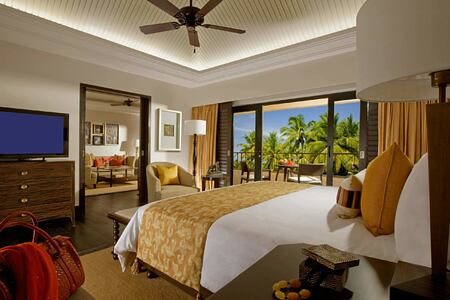 Lagoon Suite Bedroom at The Leela Goa Resort