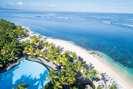 aerial view of beach at le victoria hotel mauritius