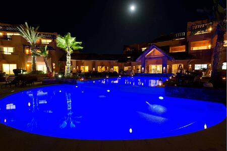 Night View Swimming pool at paradis plage morocco