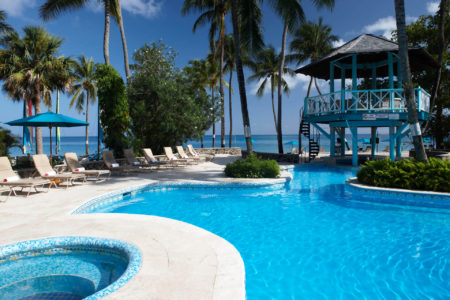 pool bar at rendezvous resort st lucia caribbean