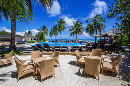 Pool side at palm beach resort and spa maldives