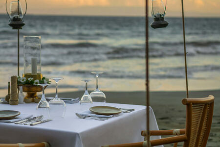 Private Dinner on the beach at amankila hotel bali