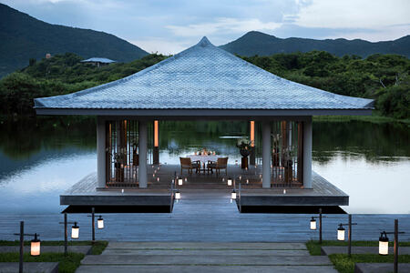 Romantic Lake Dinner at amanoi luxury resort vietnam