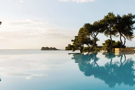 infinity pool at sani resort halkidiki greece