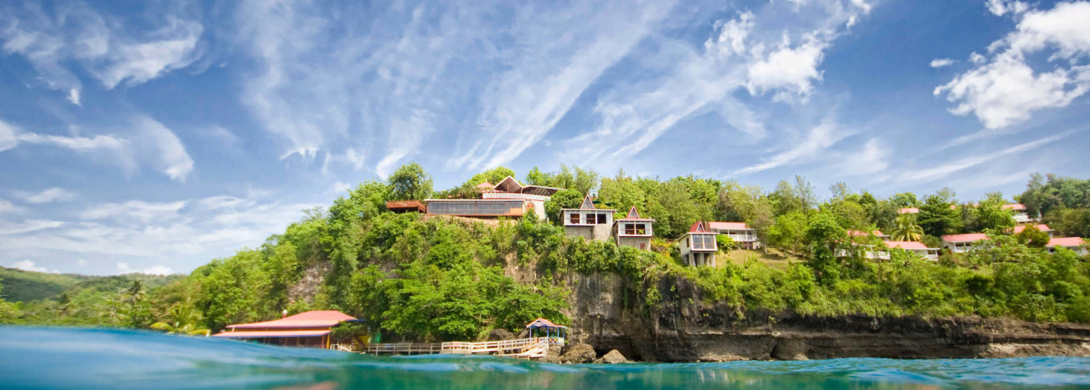 View from the Caribbean Sea at ti kaye resort and spa jamaica