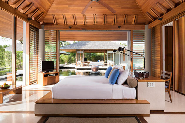 Villa Guest bedroom at amanyara hotel Turks & Caicos