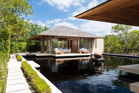 Villa reflection pond at amanyara hotel Turks & Caicos