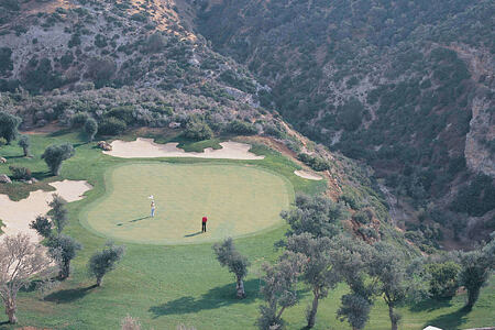 aerial view of green at aphrodite hills hotel cyrpus
