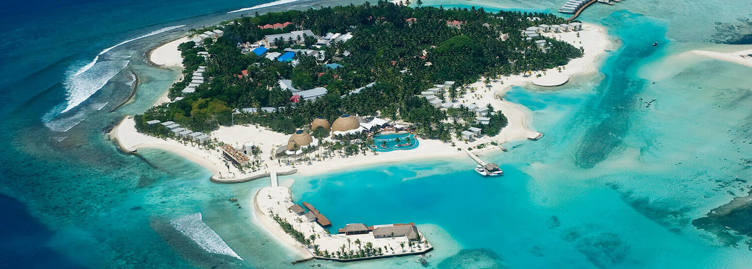 aerial view of Kandooma Resort Maldives