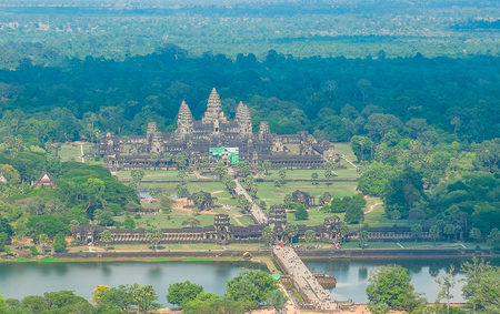 Aerial view of Angkor Wat Temple, Cambodia, Southeast Asia