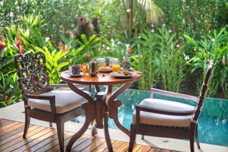 breakfast beside your private villa plunge pool at nayara springs hotel costa rica