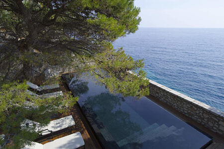 cliff pool at aman sveti stefan resort montenegro