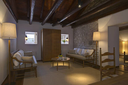 cottage living area at aman sveti stefan resort montenegro