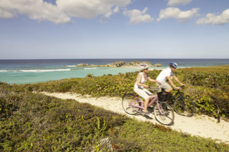 cycling at como parrot cay resort caribbean