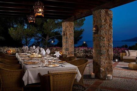 dining terrace at Sa Punta Hotel Mallorca