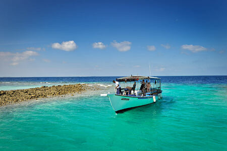 dive boat at Bandos Island Resort Maldives