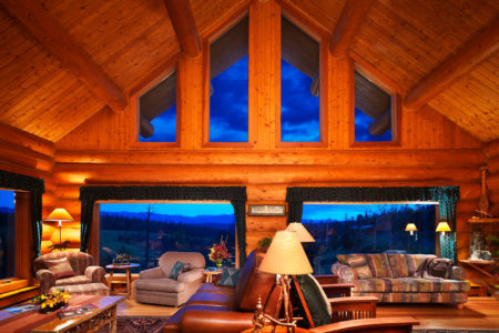 dove lodge sitting room at echo valley ranch canada