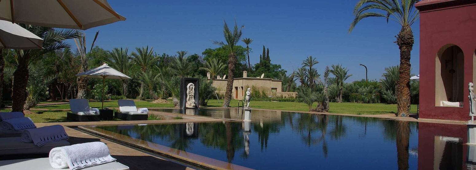 gardens and pool at savinio lotus villa morocco