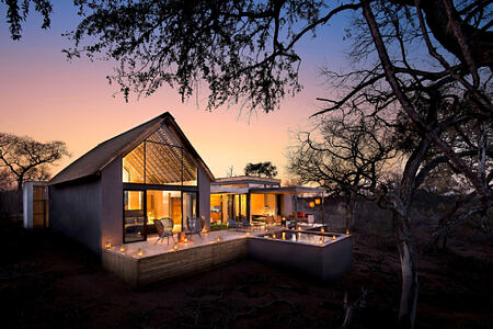 exterior of ivory lodge at lions sands south africa