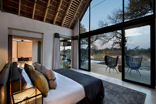 ivory lodge jacana suite bedroom at lions sands south africa